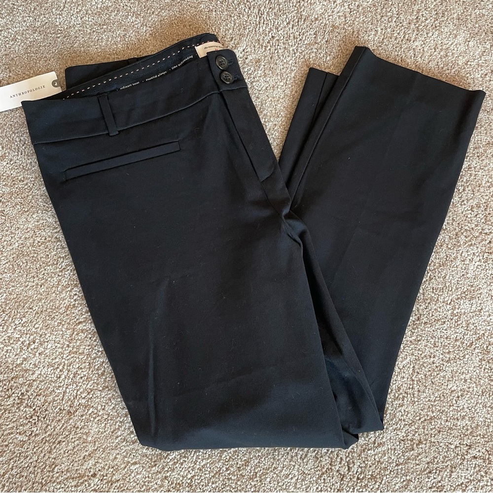 Anthropologie NWT “The Essential Slim” Ankle Pant Black Size 14